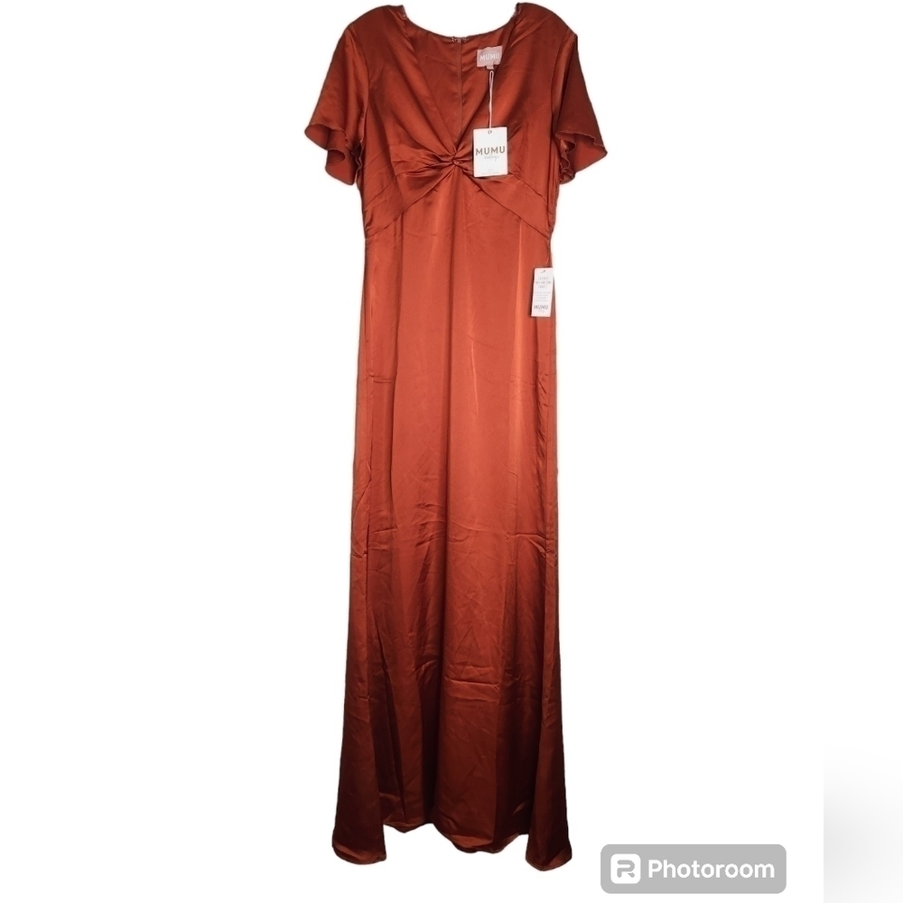 New Show Me Your Mumu Rome Twist Gown  Burnt Orange Sz Medium - Picture 6 of 9